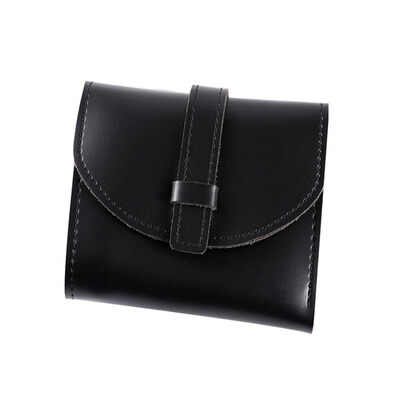 

Fashion Tri-fold Purse Card Cash Holder Solid Color Women Faux Leather Wallet