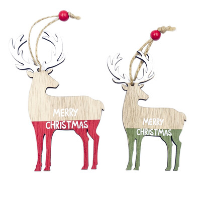 

2PCS Christmas hanging drawing wooden hanging decoration for Christmas tree