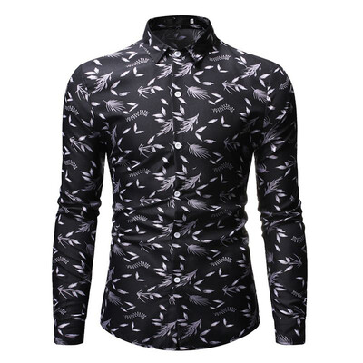 

Tailored Mens Fashion Hawaiian Style Leisure Printing Long-sleeved Shirt Tops Blouse