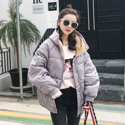 

New Women Plain Fashionable Cotton Quilted Zipper Jacket Plus Size Warm Winter Hooded Down Coat Hot