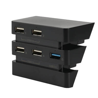 

5-Port USB High Speed Expansion Hub Controller Charger Adapter Compatible for Playstation 4 PS4 Pro