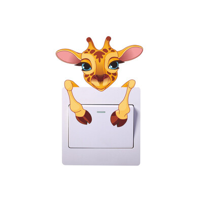 

Cartoon Animal Pattern Switch Stickers Waterproof Self-Adhesive PVC Refrigerator Laptop Decals Applique Cute Wall Stickers