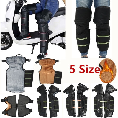 

Motorcycle Electric Windshield To Protect Thick Warm Knee Pads Winter Cold Windproof Rider PU Leather Knee Pads