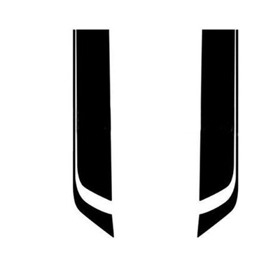 

2pcs Set 85cm Car Hood Stripe Decals PVC Vinyl Graphics Stickers BlackWhite