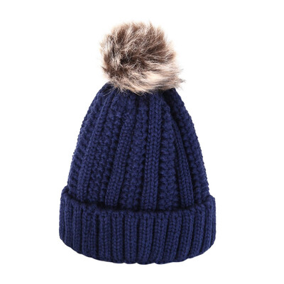 

Gobestart New Women Men Winter Knitted Hat Metal Circle Hemming Hat Wool Cap