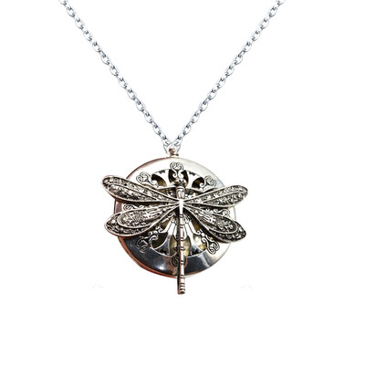 

1pcs Aromatherapy Jewelry Essential Oil Spreader Lockets For Mamas Christmas Gift Vintage Dragonfly Locket Necklace