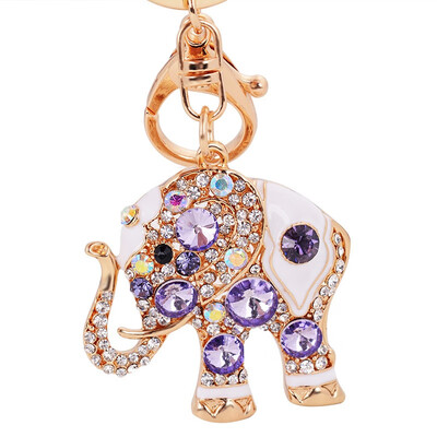 

Car keychain Plating protective layer Thai exquisite gem elephant Ladies pendant Never fade small gifts Car accessories