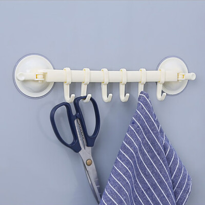 

Gobestart Top Quality Supper Power Vaccum Sucker Stand Hook Kitchen Bathroom Hanger White
