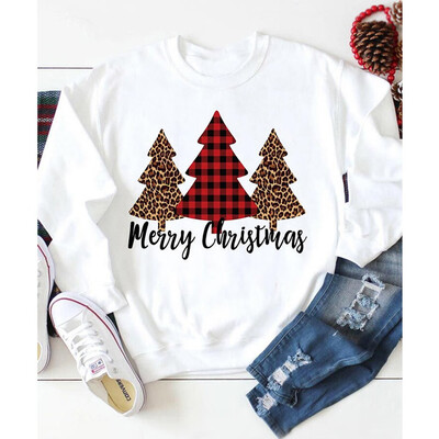 

Tailored Women Casual Christmas Print Long Sleeve Shirt Round Neck Sweatshirt Loose Tops