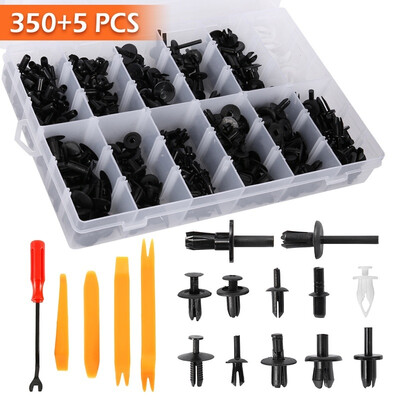 

355PCS Plastic Car Body Trim Clip Bumper Rivets Screws Panel Push Fastener Kit
