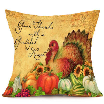 

〖Follure〗Happy Fall Thanksgiving Day Soft Linen Pillow Case Cushion Cover Home Decor