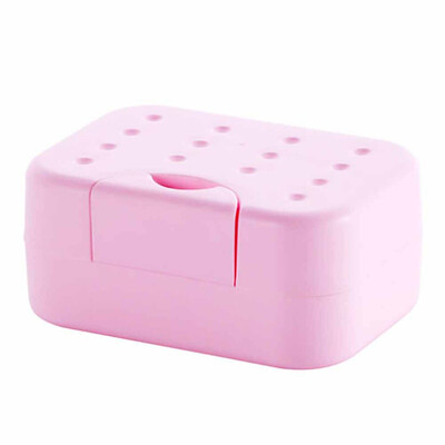 

1Pc Portable Travel Rectangular Soap Dish Plastic Waterproof Lock Leak Dish with Lid Soap Dish Box Case Holder Container