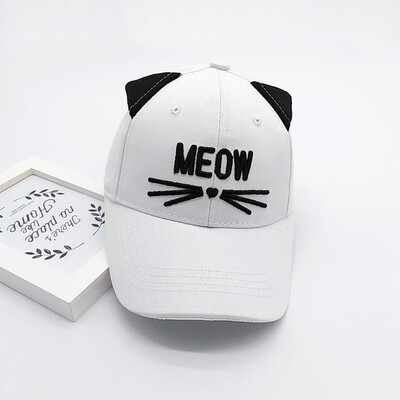 

Babyage Cartoon Cat Baby Hat Summer Adjustable Boy Girl Cap Letter Pattern Cute Kids Visor Caps Sun Hats Accessories