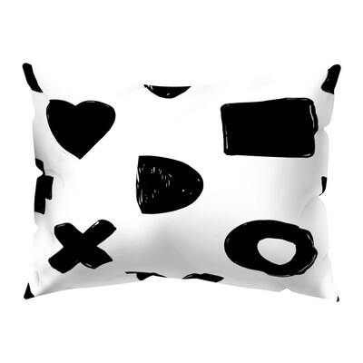 

〖Follure〗Black And White Style Polyester Pillowcase Pillowcase 30x50cm Home Decoration