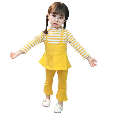 

Spring Baby Girls Sets Adorable Striped Print Long Sleeve Tops Blouse Pants Trousers Casual Outfits