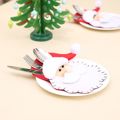 

Tailored Christmas Decorative Tableware Santa Claus Fork Set Tableware Storage Tool