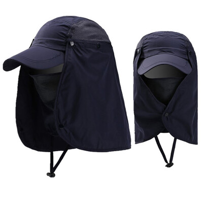 

Outdoor Sport Hiking Visor Hats UV Protection Face Neck Cover Detachable Bike Sun Protection Cap