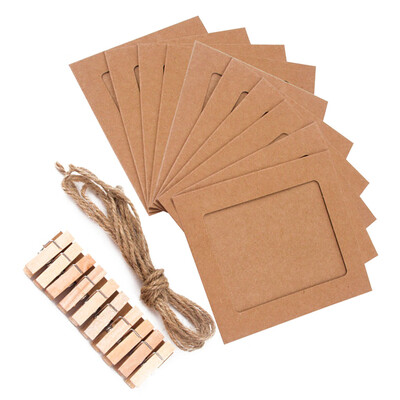 

10pcs Paper Photo DIY Wall String Wooden Clip Picture Hanging Album Frame Party Decorations