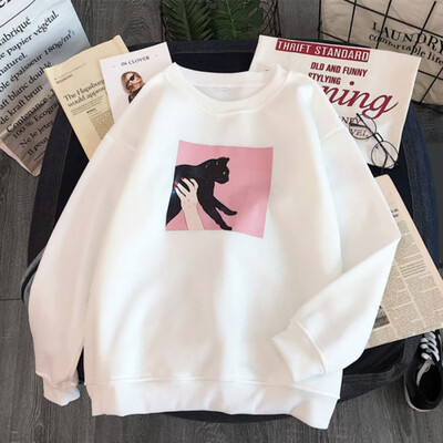 

New Autumn Loose Half-high Collar Long-sleeved Pollover Embroidery Clothes Women