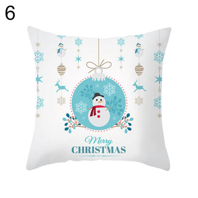 

Cartoon Christmas Tree Santa Claus Pillow Case Cushion Cover Chair Sofa Decor