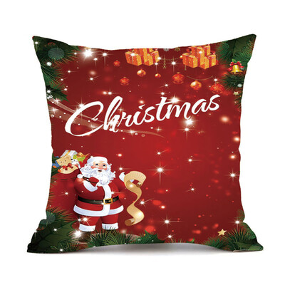 

Tailored Merry Christmas Pillow Cases Cotton Linen Sofa Cushion Cover Home Decor