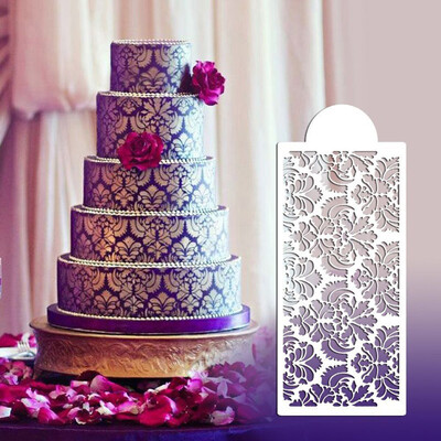 

JPGIF Baking Tool Side Decor Mould Damask Lace Flower Border Fondant Cake Stencil