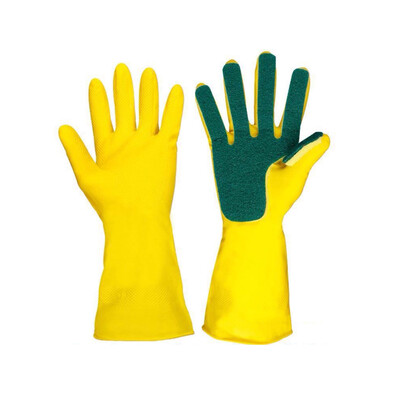 

Latex Five Fingers Cleaning Cloth Compound Sponge Wash Bowl Gloves