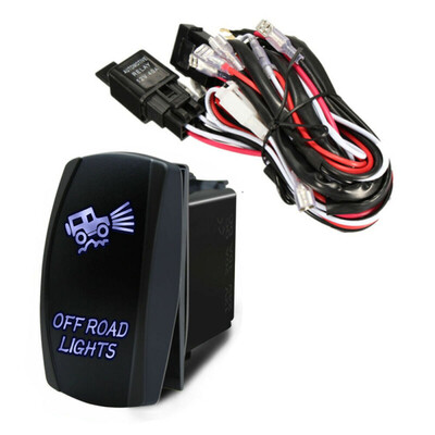 

Waterproof LED Work Light Bar Illuminated Switch Relay Wiring Harness Kit 12V US