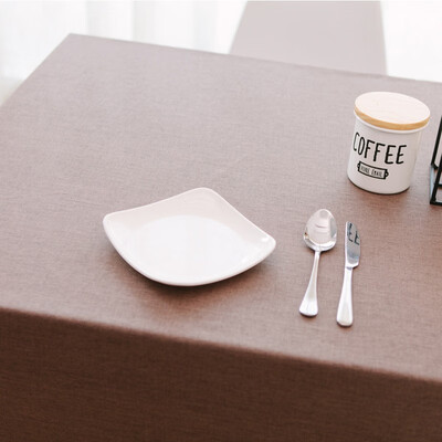 

Waterproof linen cotton&linen coffee restaurant table cloth cloth tea table plain solid color rectangle protection ironing tab