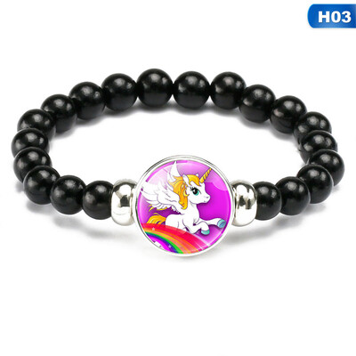 

Colorful Unicorn Bracelet Little Girl Animal Bracelets Teens Kids Pendant Beaded Bracelet Girl Party Favor Pretend Play Bracelet