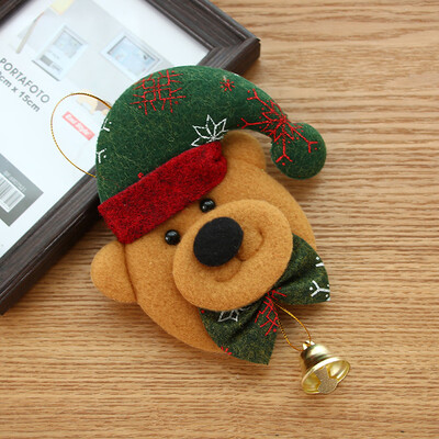 

Toponeto Christmas Tree Hanging Bear Santa Bells Decor Xmas Party Ornament Decor