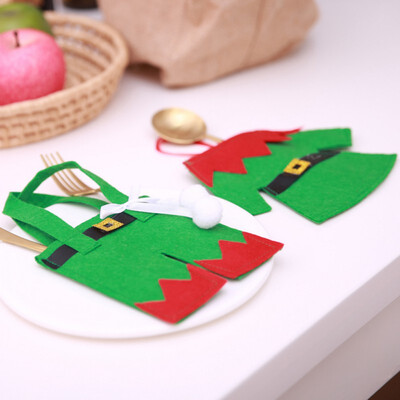 

Christmas Knife Forks Clothes Set Funny Elf Cover Home Party New Year Decoration