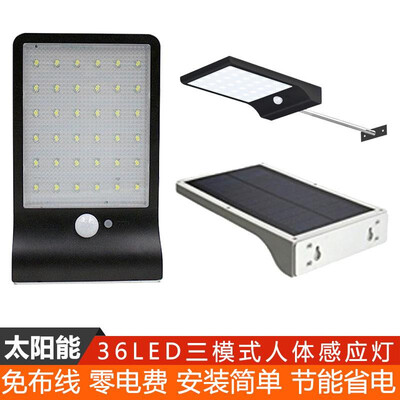

Ultra-thin super bright solar light outdoor landscape outdoor waterproof human body induction lamp lighting wall lamp 36LED street