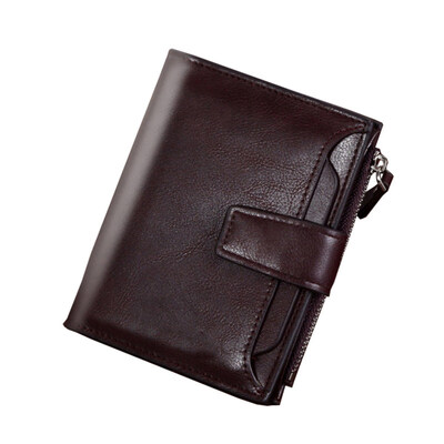 

Business Men Solid Color Short Wallet Multi Slots Faux Leather Bifold Purse