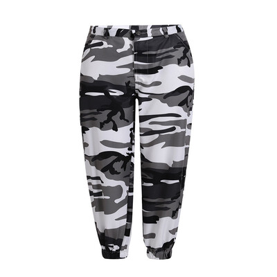 

New Women Fashion Casual Camouflage Trousers Loose Harem Cargo Pants High Quality Cotton Pocket High Waist Pant