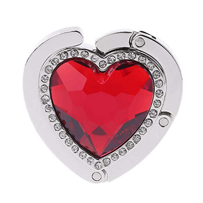 

Table Hook Heart Shape Rhinestones Folding Handbag Purse Hanger Zinc Alloy Tote Bag Holder