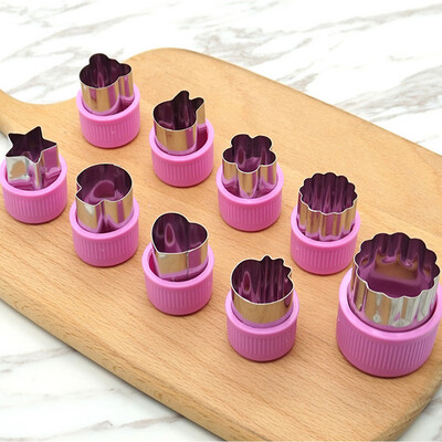 

9pcsset Fruit Shape Cutter Salad Carving Vegetable Mold Arrangements Smoothie Cake DIY Kitchen Cooking Tools