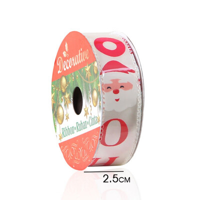 

6 Yards Christmas Patterns Ribbon Wholesale Gift Packing Christmas Bow Craft Wrapping Wedding Decoration Gift Webbing