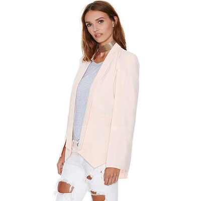 

New Women Blazers Lapel Split Long Sleeve Pockets Cape Office Lady