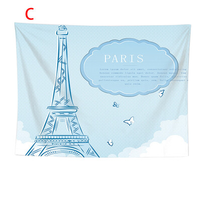 

Gobestart Paris City Decoration Collection Eiffel Tower Bridge Capital City Bedroom Living Room Dormitory Wall Hanging Tapestry
