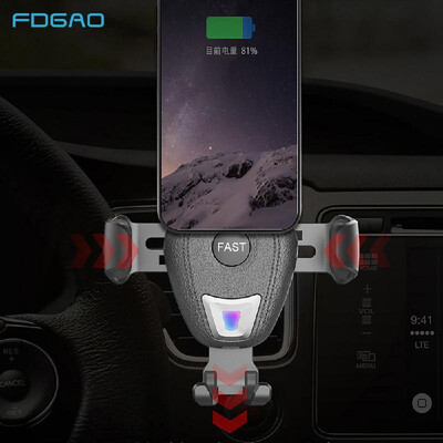 

FDGAO10W imitation leather car holder wireless charger for Apple mobile phone universal QI charging 10W