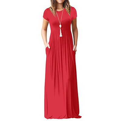 

Pure color long dress