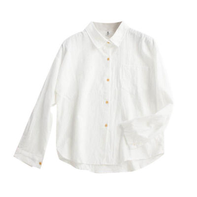 

Women Pockets Loose Blouse Single-breasted Lapel Slim Female Top Casual Long Sleeve Girl Ladies Tops Solid Color Woman Clothing