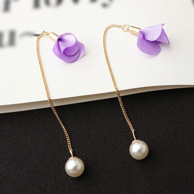 

New Fashion Elegant Pearl Flower Earrings for Women Alloy Earrings