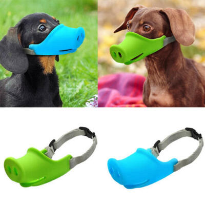 

UK Silicone Pig Mouth Shape Dog Muzzle Basket Cage No Biting Bark for Small Dog