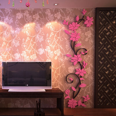 

3D Vase Flower Tree Removable Art Vinyl Wall Stickers Mural Home Decor For DIY Home Bedroom Decoration