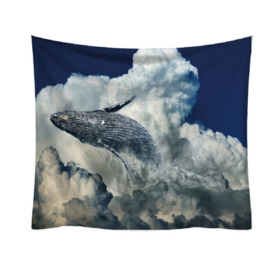 

Toponeto Fashion Tapestry Marine Whale Pattern Fresh Style Decorative Tapestry Home Decor