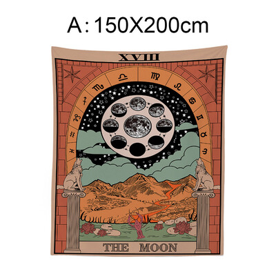 

Gobestart Tarot Tapestry The Moon Star Sun Medieval Europe Divination Wall Hanging Hot