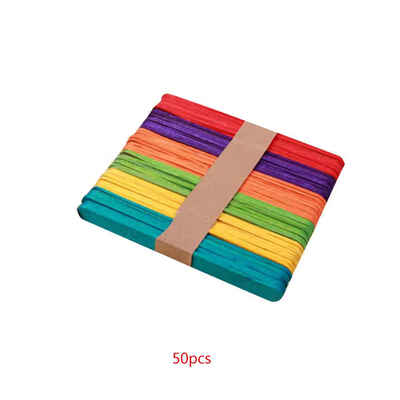 

50PCS Wooden Coffee Tea Stirrers Mixers Craft StickPaddle Pop Sticks Disposable