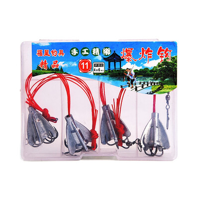 

9 10 11 12 13 4pcsset Fishing Explosion Hooks Corrosion Resistant Practical Barbed Fishhook Fishing Accessories